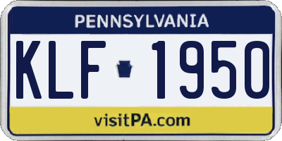 PA license plate KLF1950