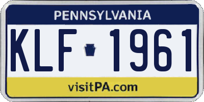 PA license plate KLF1961