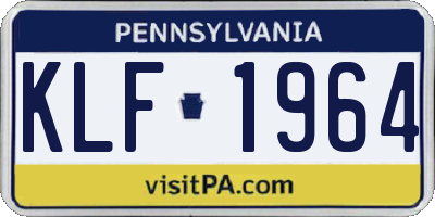 PA license plate KLF1964
