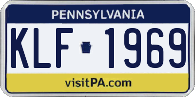 PA license plate KLF1969