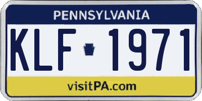 PA license plate KLF1971