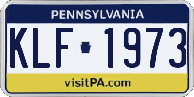 PA license plate KLF1973