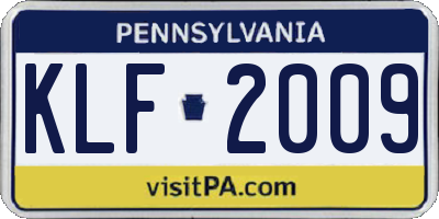 PA license plate KLF2009