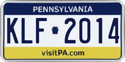 PA license plate KLF2014