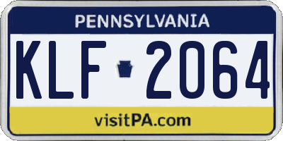 PA license plate KLF2064