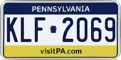 PA license plate KLF2069