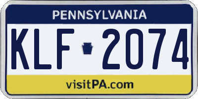 PA license plate KLF2074