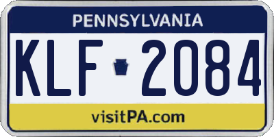PA license plate KLF2084