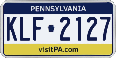 PA license plate KLF2127