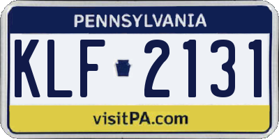PA license plate KLF2131