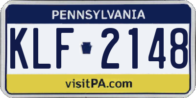 PA license plate KLF2148