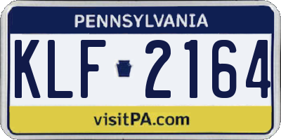 PA license plate KLF2164