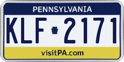 PA license plate KLF2171