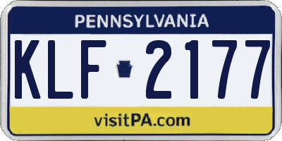 PA license plate KLF2177