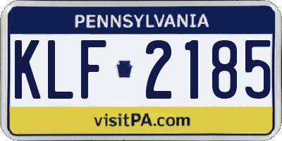 PA license plate KLF2185