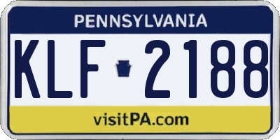 PA license plate KLF2188