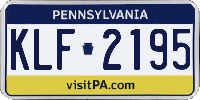 PA license plate KLF2195