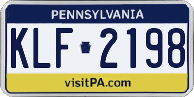 PA license plate KLF2198