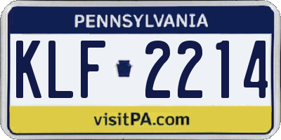 PA license plate KLF2214