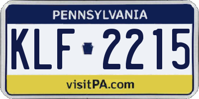 PA license plate KLF2215