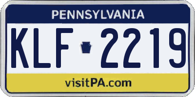 PA license plate KLF2219