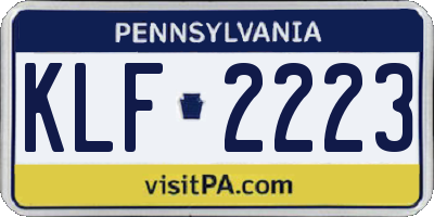 PA license plate KLF2223