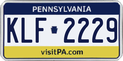 PA license plate KLF2229