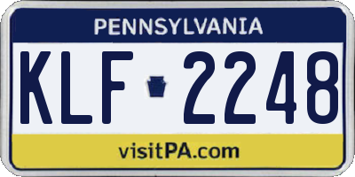PA license plate KLF2248