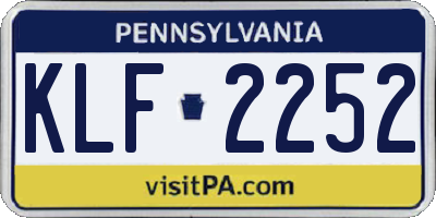 PA license plate KLF2252