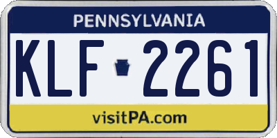 PA license plate KLF2261