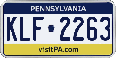 PA license plate KLF2263