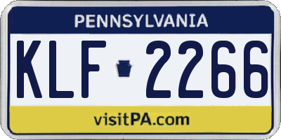 PA license plate KLF2266