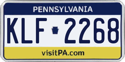 PA license plate KLF2268