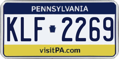 PA license plate KLF2269