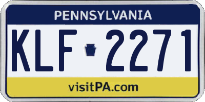 PA license plate KLF2271