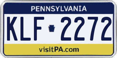 PA license plate KLF2272
