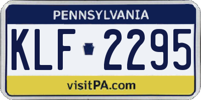 PA license plate KLF2295