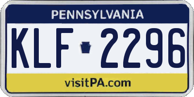 PA license plate KLF2296