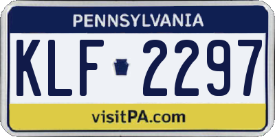 PA license plate KLF2297