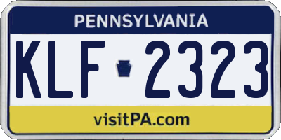 PA license plate KLF2323