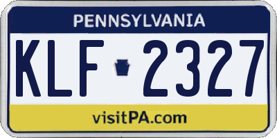 PA license plate KLF2327