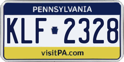 PA license plate KLF2328