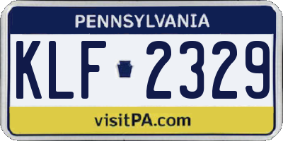 PA license plate KLF2329