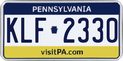 PA license plate KLF2330