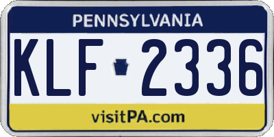 PA license plate KLF2336