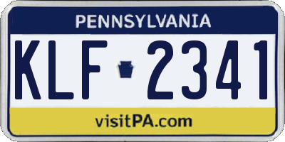 PA license plate KLF2341
