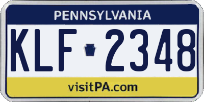 PA license plate KLF2348