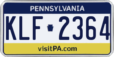 PA license plate KLF2364