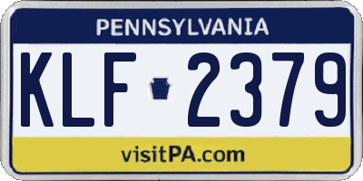 PA license plate KLF2379