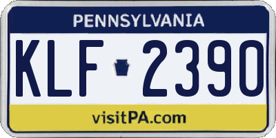 PA license plate KLF2390